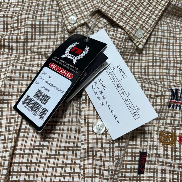 Cinch WRX Flame Resistant Medium Plaid Button-Up Shirt HRC-2 Workwea - Picture 3 of 10